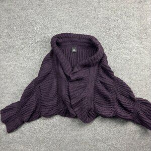 Echo Cardigan Women's One Size‎ Purple Open Front Sweater Chunky Knit Cropped